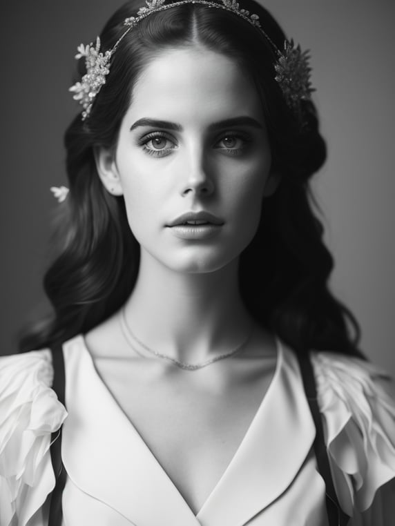 lana del rey with wings and flowe...