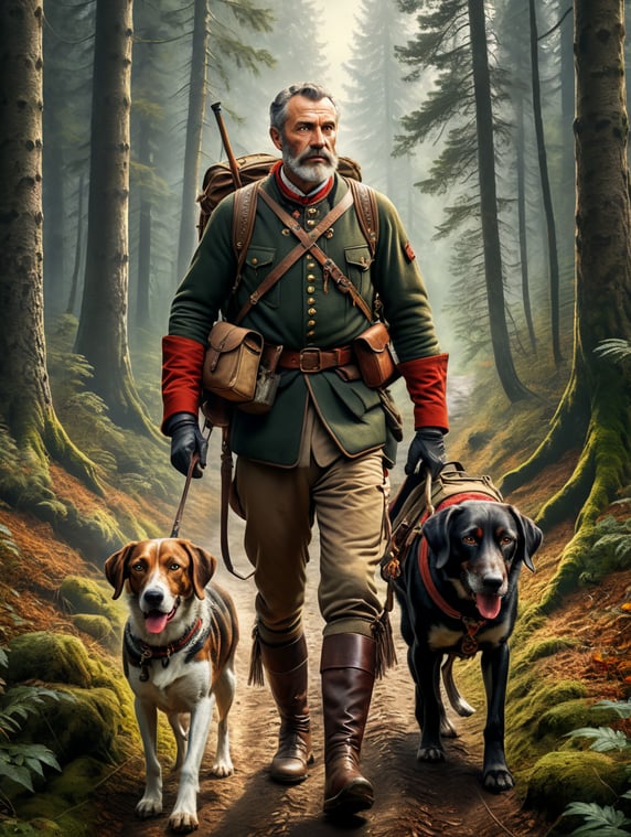Retro poster an old Austrian hunt...