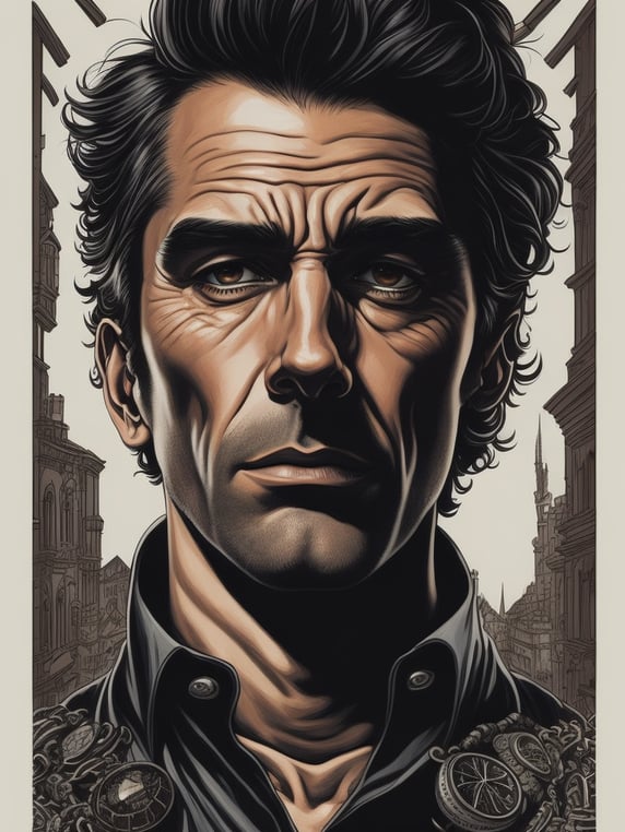 This artwork of a man by George W...