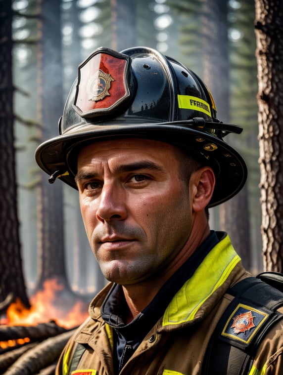 epic portrait of a Firefighter, f...
