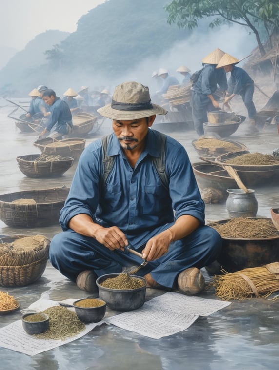 Vietnam, 40 year old man, working...