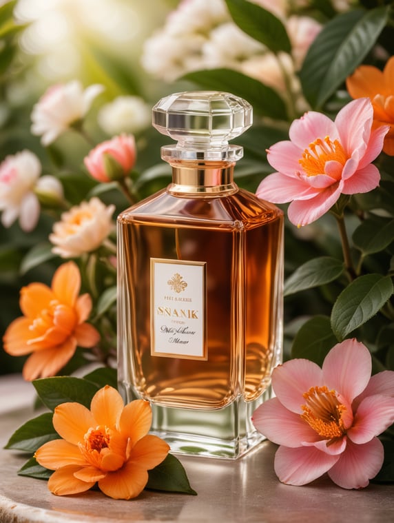 Luxury perfume bottle with blanc ...