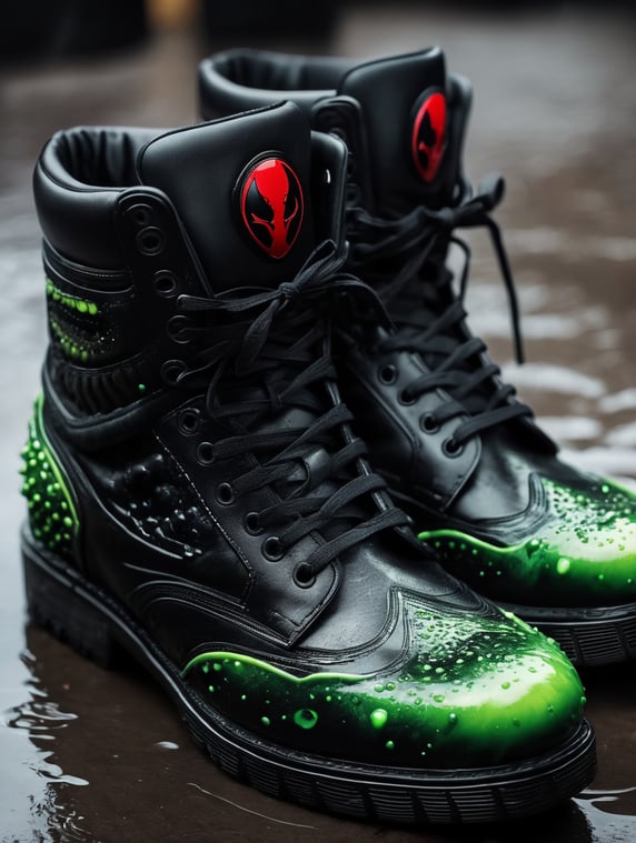 realistic photo of shoes make fro...