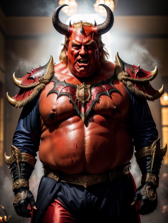 full-body portrait of a massively...