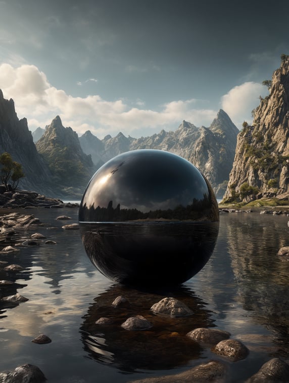 minimal landscape, simple black s...