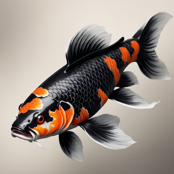 A realistic koi fish wearing a lo...