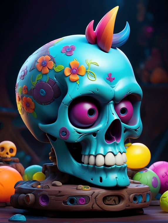 masterpiece of a mystical skull w...