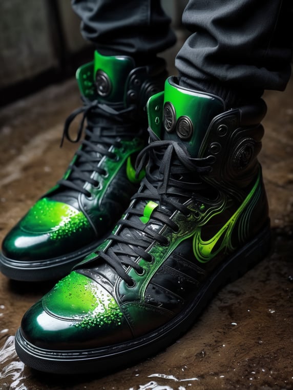 realistic photo of shoes make fro...