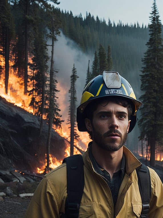 epic portrait of a Firefighter, f...