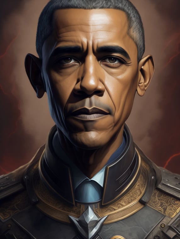 Barack Obama, Hero portrait, Illu...