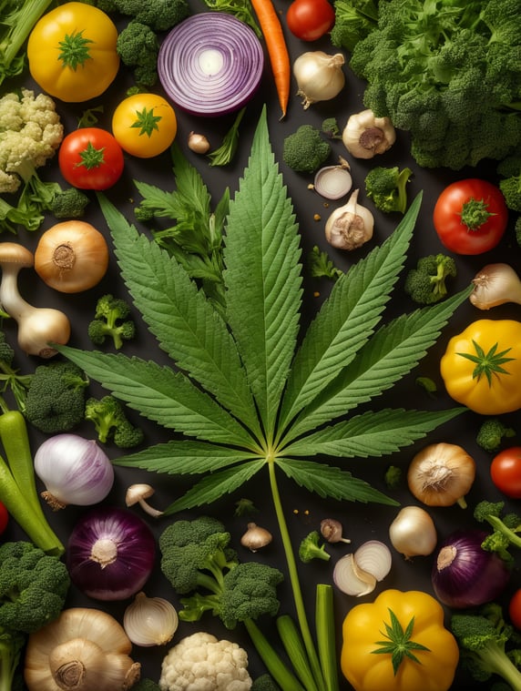 Photorealistic cannabis leaf surr...