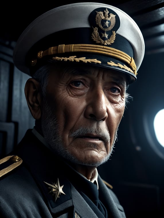 a Captain of a ship, man with 110...