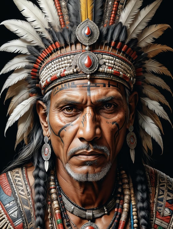 Indian tribal leader, illustratio...