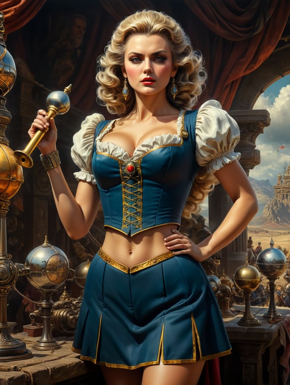 A wind pomp on a ladscape, vintag...