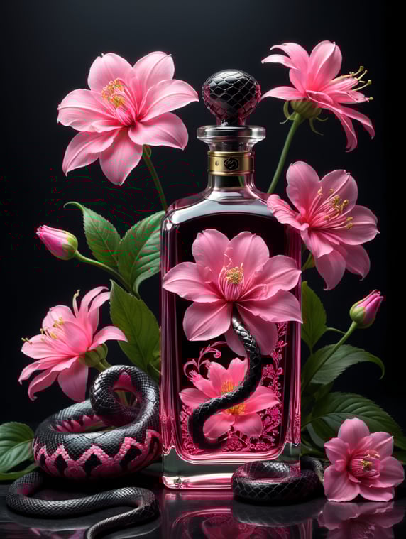 neon pink flowers, Minimalist per...