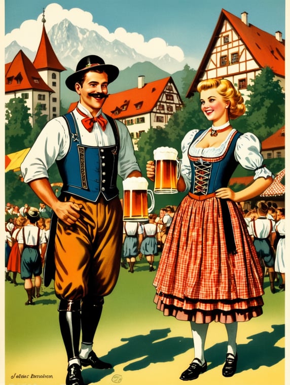 Germany, vintage Octoberfest post...
