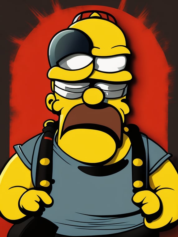 Homer Simpson, Simpsons style, ye...