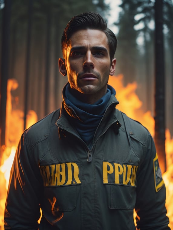 epic portrait of a Firefighter, c...