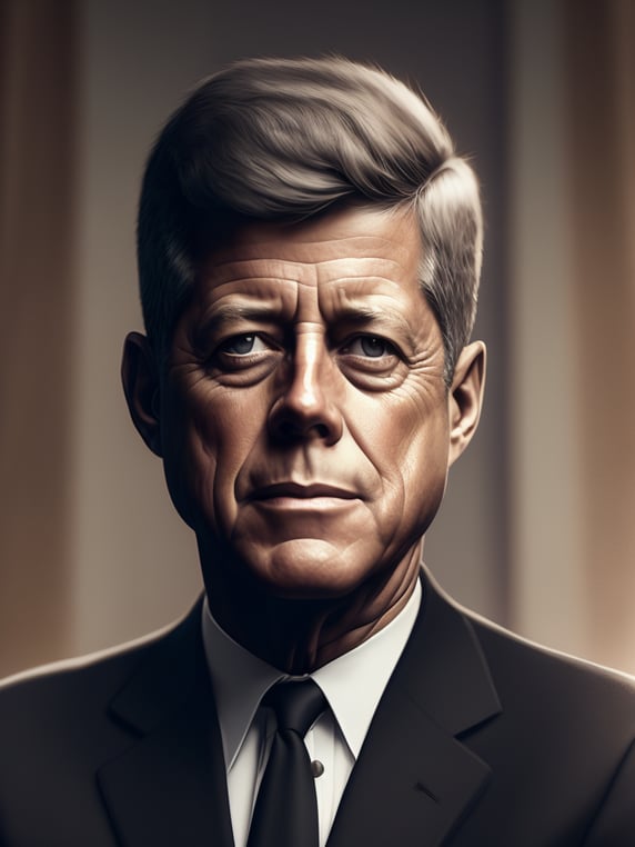 Portrait of john f kennedy in a b...