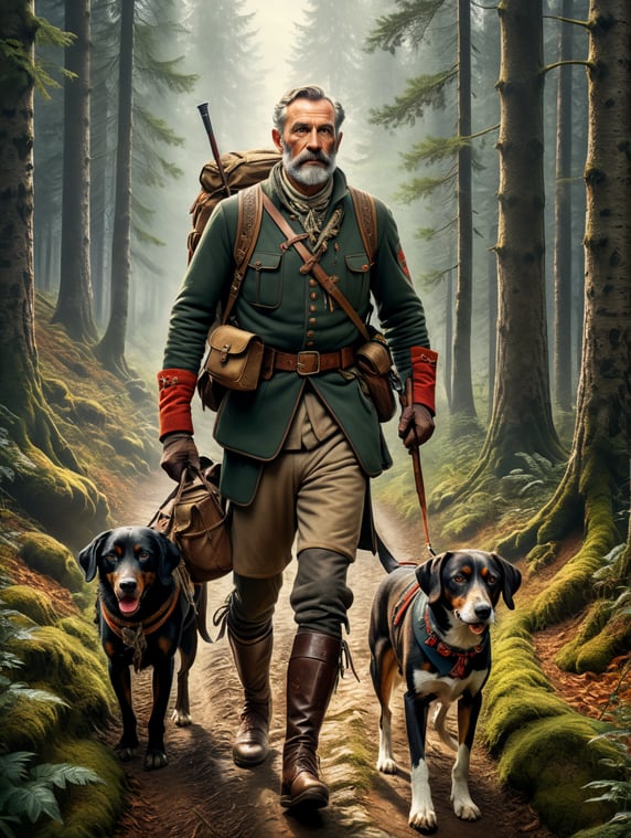 Retro poster an old Austrian hunt...