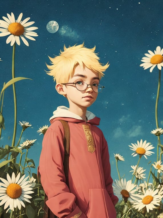 a cartoon boy, in the style of li...