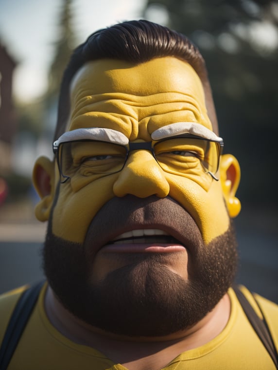 Homer Simpson, Simpsons style, ye...