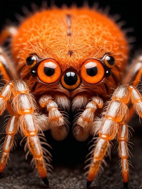 horrorific orange hairy spider ma...
