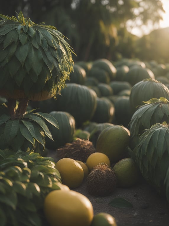 nature landscape with green cocon...