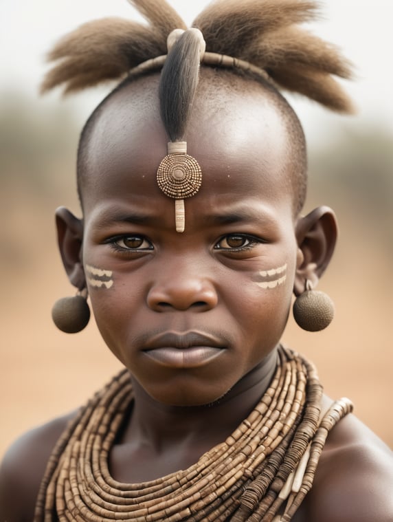 a portrait of a tribal Pygmy, Afr...