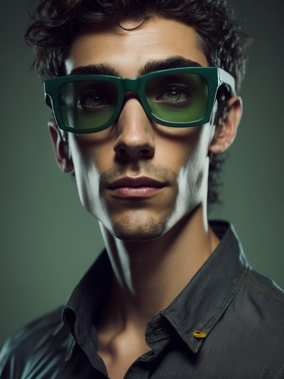 cartoon character with ((green su...