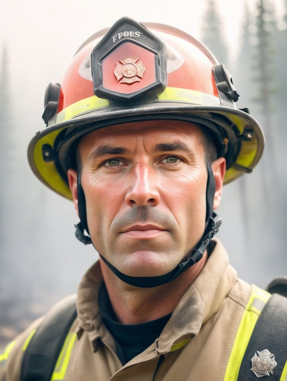 epic portrait of a Firefighter, f...
