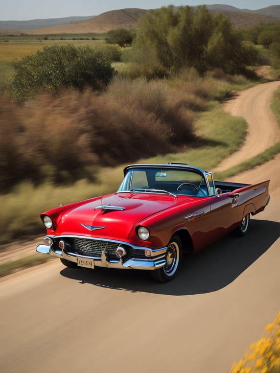 Red ford thunderbird 1955 old fas...