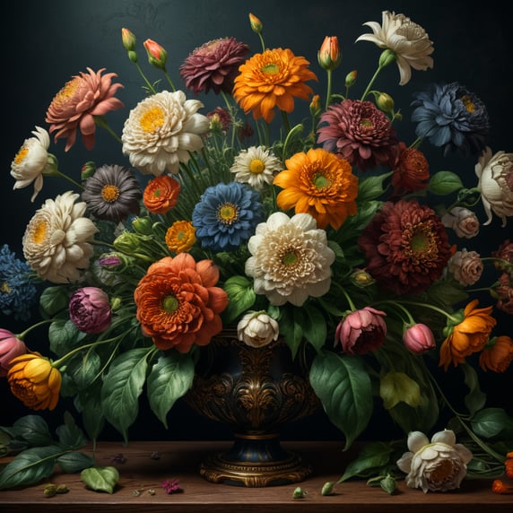 illustration vintage flowers