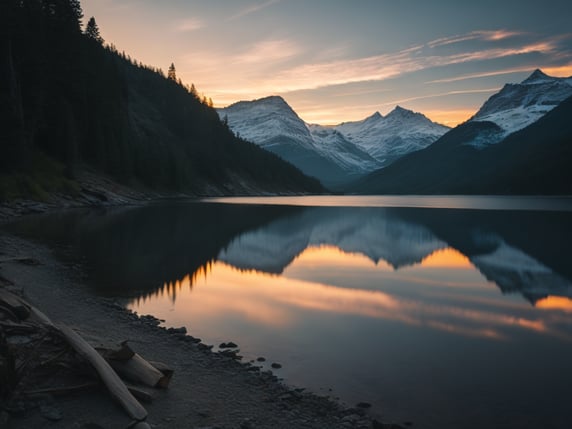 saullēkts pie ezera  migla