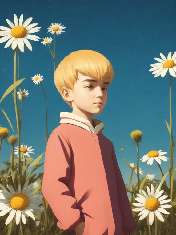 a cartoon boy, in the style of li...