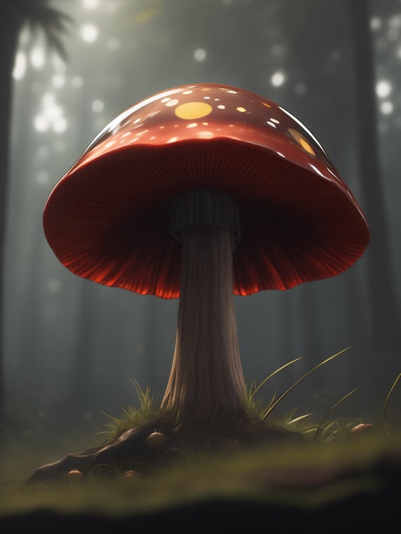 red mushroom with big glasses