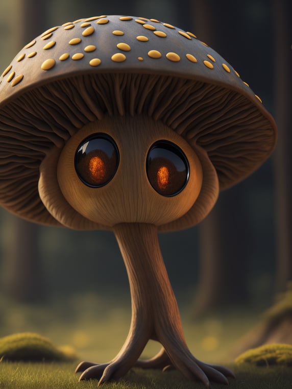 mushroom with big cute eyes