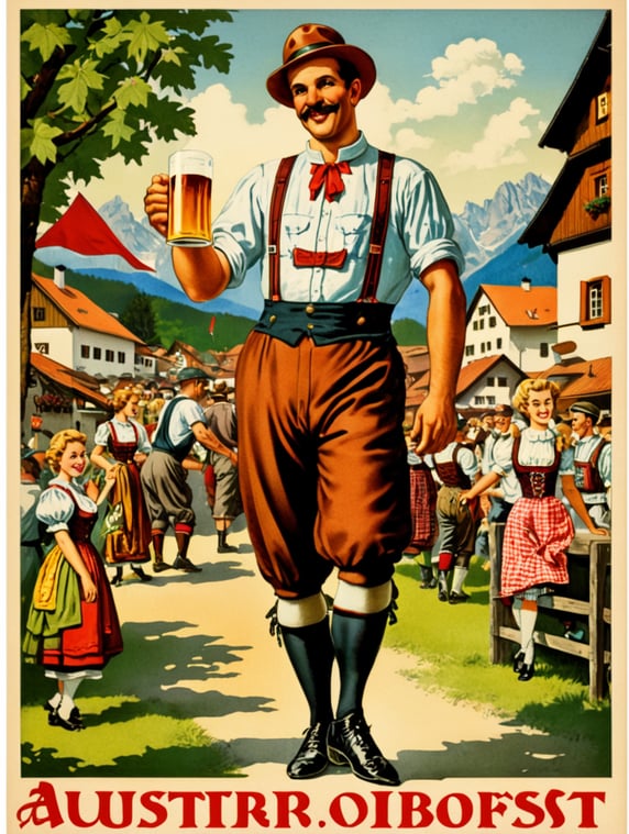 Austria, vintage Octoberfest post...