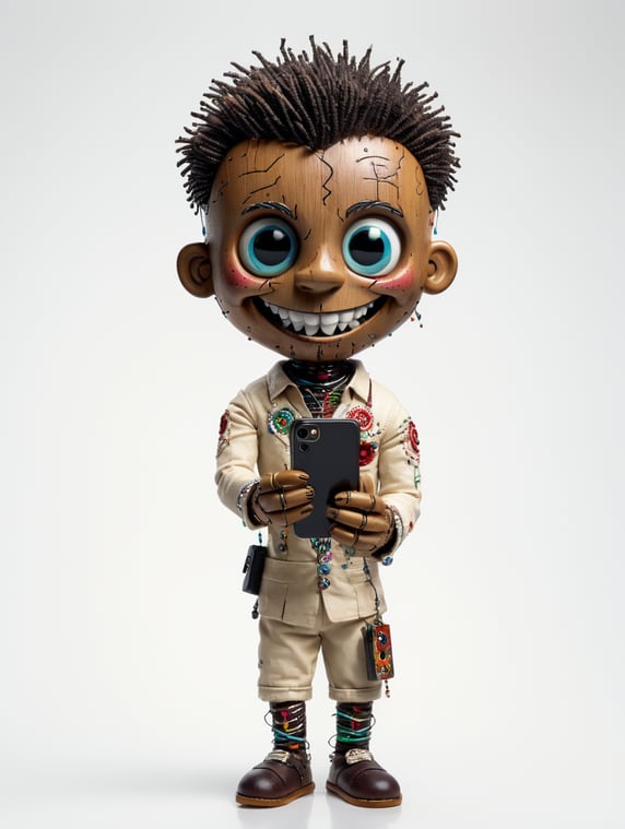 white background voodoo doll basi...