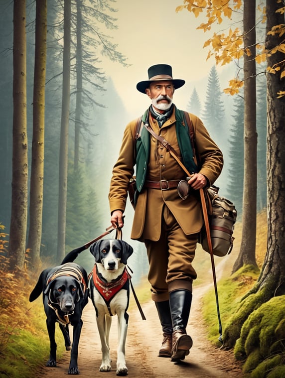 Retro poster an old Austrian hunt...
