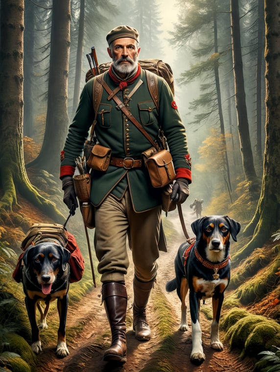 Retro poster an old Austrian hunt...