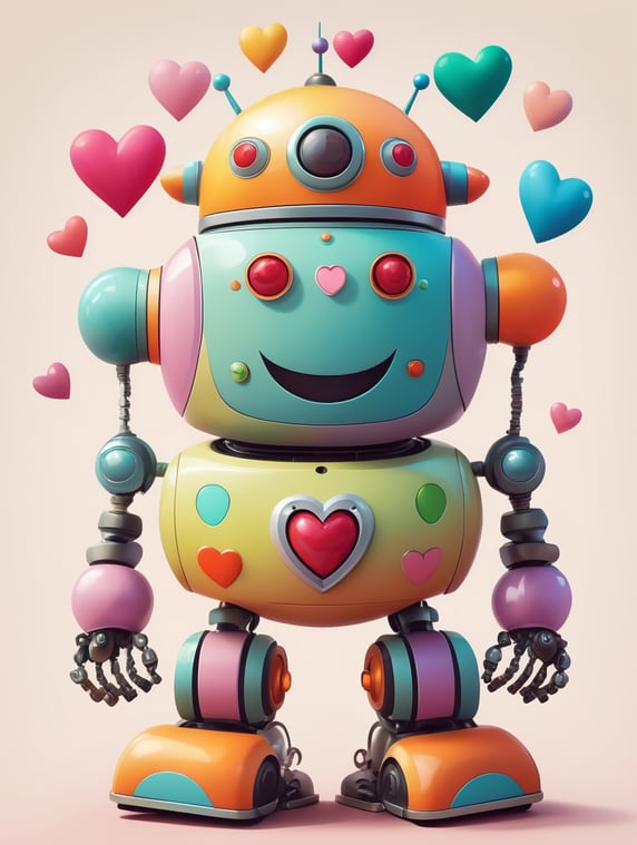jetson's style robot, colorful, h...