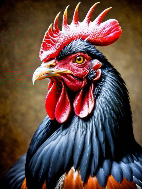 A masterpiece rooster portrait pa...