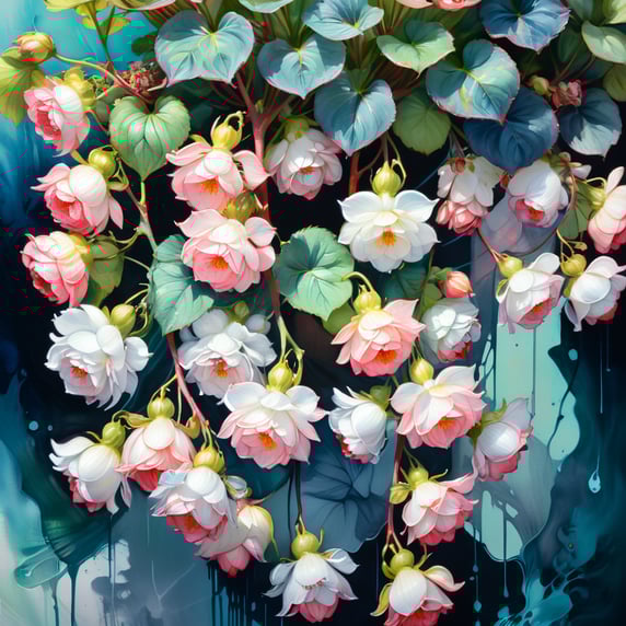 Abstract painting of floral desig...