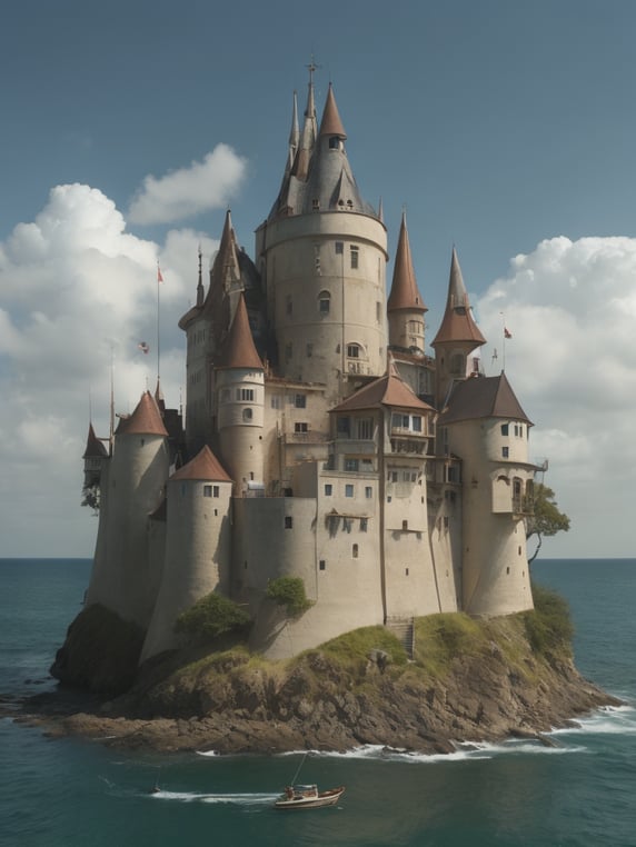 A castle that stands on an island...