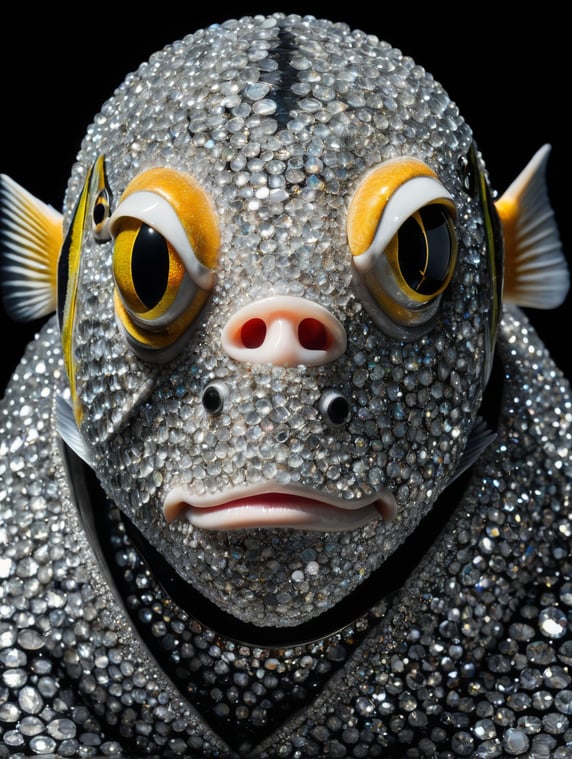 a photography of fish portrait, w...