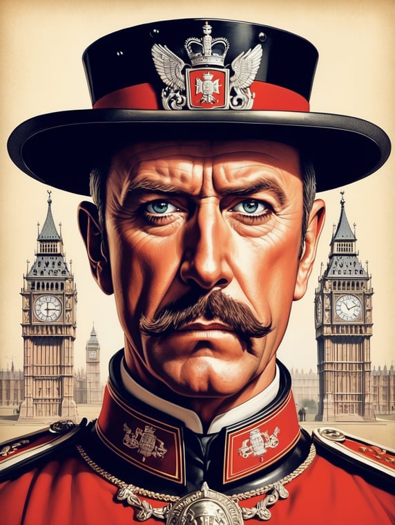 This artwork of a Beefeater by Ge...