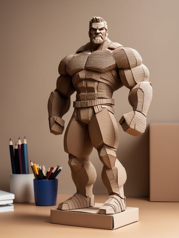 Draw me a statue of strong man cr...