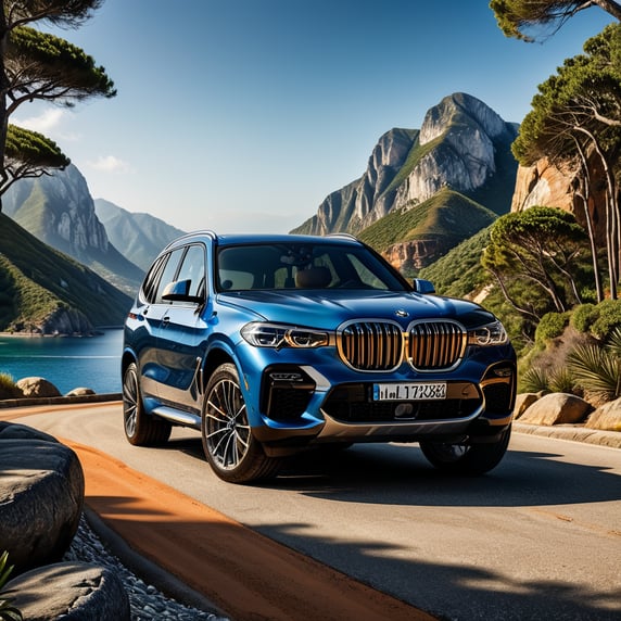 A beautiful BMW SUV standing on t...